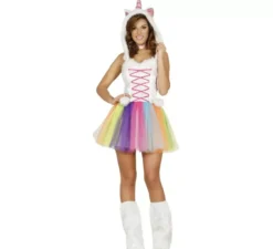 Costume multicolore di unicorno con tutu per donna