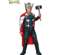 Costume muscoloso di Thor con mantello deluxe per bambino