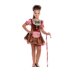 Costume natalizio da bambola di pan di zenzero per bambina