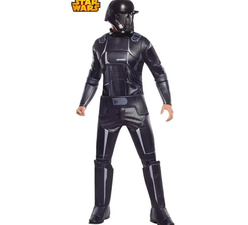 Costume nero Death Trooper stella deluxe guerre per uomini