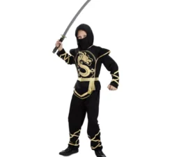 Costume Ninja nero e oro per bambino