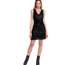 Costume o abito di paillettes nero per le donne