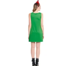 Costume o abito paillettes elfo aiutante di Babbo Natale per donna