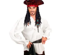 Costume o camicia da pirata bianco per uomo