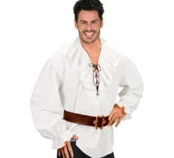 Costume o camicia da pirata bianco per uomo