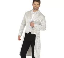 Costume o Frac con paillettes argento per uomo