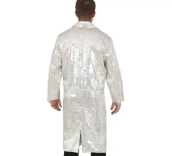 Costume o Frac con paillettes argento per uomo