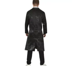 Costume o frac con paillettes nere per uomo
