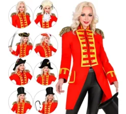 Costume o Frac Giacca da parata rossa per donna