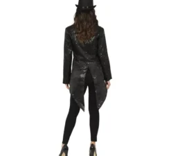 Costume o frac nero con paillettes per donna