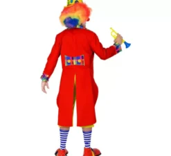 Costume o giacca da clown rosso e giallo per uomo