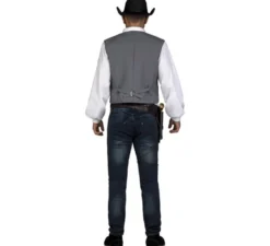 Costume o gilet da cowboy grigio per uomo