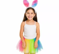 Costume o kit da coniglio multicolore per bambine