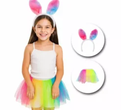 Costume o kit da coniglio multicolore per bambine
