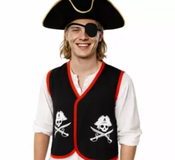 Costume o kit da pirata per adulti: cappello e gilet