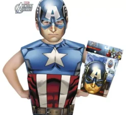 Costume o Kit di Capitan america per bambino: maschera e maglietta