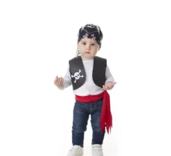 Costume o kit gilet teschio pirata per bambino