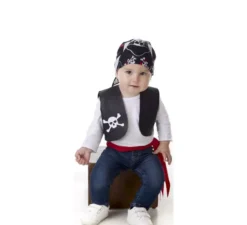 Costume o kit gilet teschio pirata per bambino