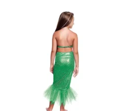 Costume o Kit Sirena Verde per bambina: Top e Gonna