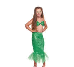 Costume o Kit Sirena Verde per bambina: Top e Gonna