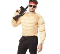 Costume o maglietta con muscoli da uomo forte