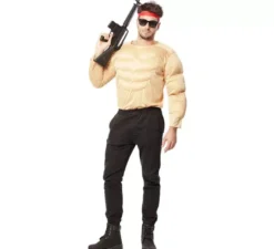 Costume o maglietta con muscoli da uomo forte