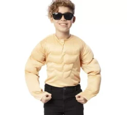 Costume o maglietta con muscoli da uomo forte per bambini