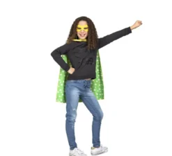 Costume o mantello da supereroe giallo e verde per bambini
