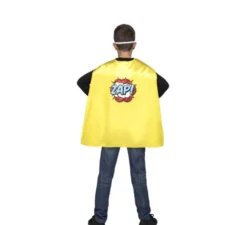 Costume o mantello da supereroe giallo e verde per bambini