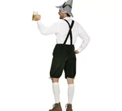 Costume o pettorale bavarese scuro in pelle per uomo