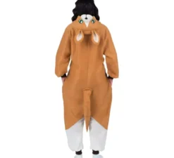 Costume o pigiama da canguro con cappuccio e peluche per adulto