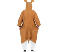 Costume o pigiama da canguro con cappuccio e peluche per adulto