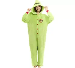 Costume o pigiama da Elfo di Natale verde per adulto