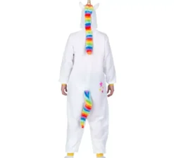 Costume o Pigiama da Unicorno Bianco con cappuccio per adulto