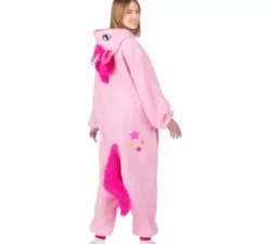 Costume o pigiama da Unicorno rosa con cappuccio per adulto