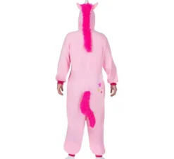 Costume o pigiama da Unicorno rosa con cappuccio per adulto