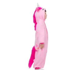 Costume o pigiama da Unicorno rosa con cappuccio per bambini