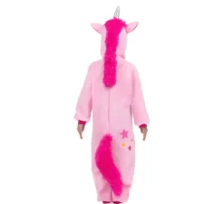 Costume o pigiama da Unicorno rosa con cappuccio per bambini
