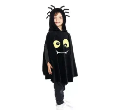 Costume o poncho da Ragno Nero con cappuccio per neonati e bambini