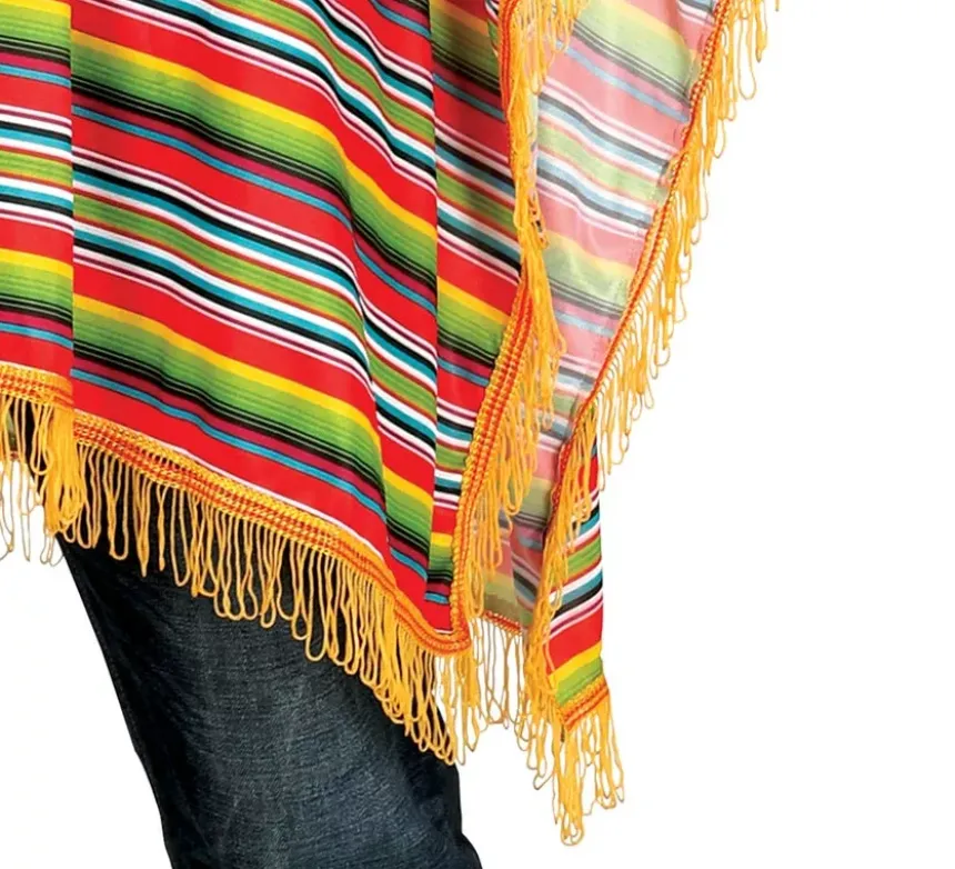 Costume o poncho messicano multicolore per uomo