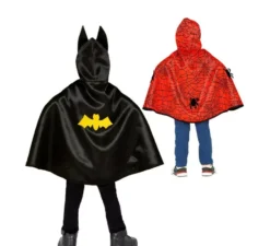 Costume o Poncho reversibile: Super Hero Spider e Bat Child
