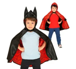 Costume o Poncho reversibile: Super Hero Spider e Bat Child