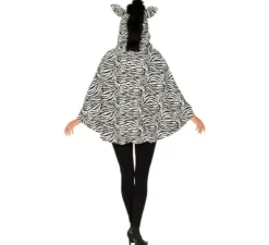 Costume o Poncho Zebra con Cappuccio per adulto