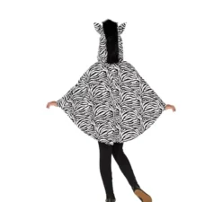 Costume o Poncho Zebra con Cappuccio per bambini