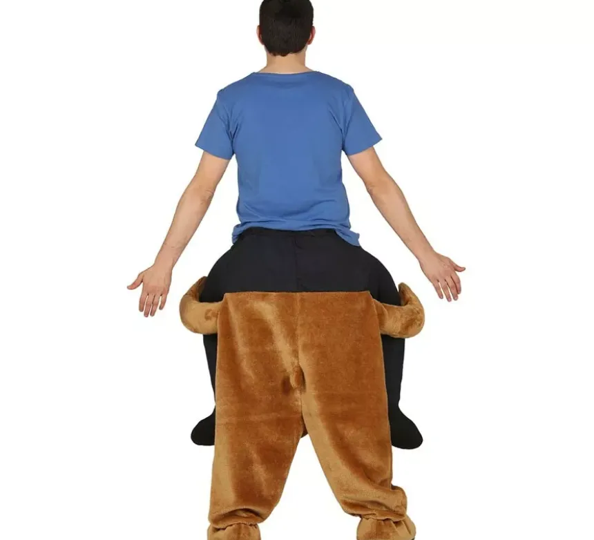 Costume orso bruno sulle spalle per adulti