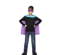 Costume o super eroe mantello blu per bambini