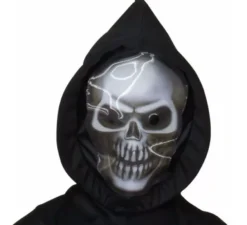 Costume o tunica da teschio con maschera olografica per bambini