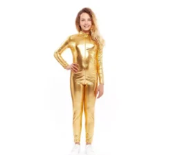 Costume o tuta color oro metallizzato per ragazza