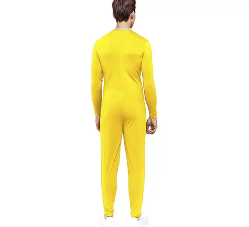 Costume o tuta gialla con chiusura frontale per adulto