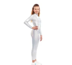 Costume o tuta metallica olografica per ragazze